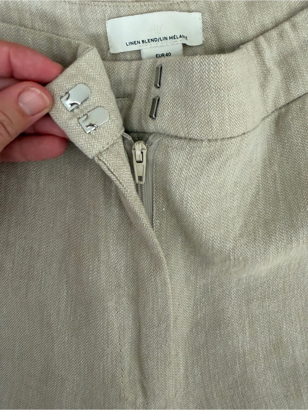 H&M Women’s Wide-Leg Linen-Blend Pants in Light Taupe - 40/8